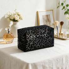 1pc Women's Mesh Breathable Makeup Bag, Multiple Pattern Colors Available, Portable Lipstick Touch-Up Storage Bag, Suitable For Daily Use And Carrying - Black - View 7