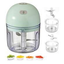Cordless Electric Garlic Chopper And Mini Food Processor, Compact Portable Design Cordless Food Chopper With 1600RPM Motor Speed, Rechargeable Battery USB Charging Garlic Crusher - Ideal For Garlic, Ginger, Onion, Vegetables Chopping In Kitchen - Multicolor - View 1