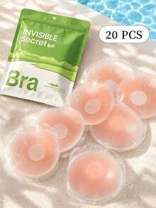 2/6/10/20/30入 黏性矽膠乳貼，隱形防汗超薄無痕乳貼，可重複使用遮蓋貼，適用於露背洋裝與上衣 - 彩色 - 查看 18