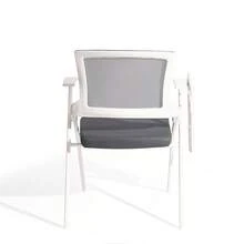 Modern Conference Chair With Mesh Backrest, Folding Office Seating - Dark Grey - With Tabletop - View 5
