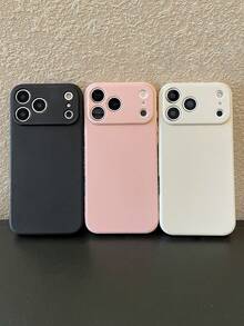 1pc 5 Colors Optional Solid Matte Phone Case Covers Unisex Minimalist All-Match Style Daily Versatile Black Beige Pink Blue Purple TPU Soft Shell Full Coverage Anti-Drop Compatible With IPhone Case,Compatible With IPhone17 /Compatible With IPhone17 Promax/Compatible With IPhone16 /Compatible With IPhone 15 /Compatible With IPhone 14 Pro Max Fast Shipping - Multicolor - View 5