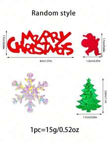 1/2 Pack Christmas Colorful Glitter, Shiny Christmas Glitter Table Decor Confetti, Glitter Paper With Christmas Snowflake And Tree Pattern, Christmas Snowflake And Santa Claus, Tabletop, Holiday, DIY Craft, Christmas And New Year - Multicolor - View 7