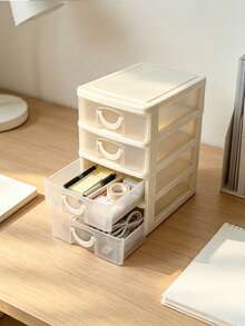 4-Layer Transparent Drawer Storage Cabinet, Multi-Functional Organizer Box, Suitable For Wardrobe, Storage Cabinet, Desktop, Bedroom, Bathroom, Living Room, Closet Storage, Mother's Day Gift, Back To School, Space-Saving Small Item Storage - Multicolor - View 9