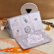 Infant Soft Cloth Book With Safety Mirror, Black & White High Contrast, Foldable & Hanging, Newborn Animal & Number Learning Toy - Multicolor - View 11