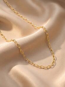 Shescity 1pc Gold Copper Zirconia Inlaid Fashion Niche High-End Collarbone Necklace - Gold - View 5