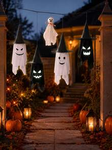 Red Christmas Ball Ornament Extra-Large Christmas Ball Ornament Hanging Decorations For Outdoor Use, Spooky Ghost With A Face That Glows In The Dark,Decorations For Outdoor Use In Gardens, On Trees, Porches, And Lawns - A - View 6