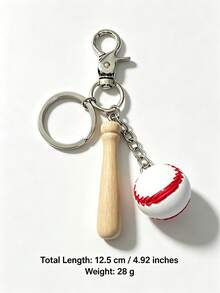 1pc Creative Baseball Keychains, Jeans Chains, Bags, Mobile Phone Accessories, Sports Peripherals, Commemorative Gifts - Silver - View 3