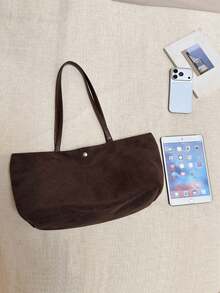 Nicekee Casual Simple Solid Color Large Capacity Handbag, Versatile, Personalized And Fashionable Shoulder Bag, Suitable For Commuting Shopping Travel - Coffee Brown - View 10