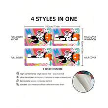 1 Set/4 Buah Stiker Kartu Kredit dan Kartu Debit Disney Mickey Mouse Clubhouse, Mickey & Minnie Mouse, Film Pelindung PVC yang Dapat Dilepas, Anti Kerut, Desain Ultra Tipis, Bebas Gelembung, Cocok untuk Kartu Bank dan Kartu Transportasi, Hadiah Liburan - A - View 5