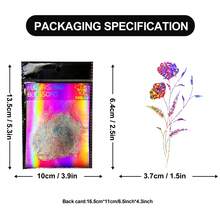 TOOUEE 100 PCS Vintage Flower Plant Theme Holographic Stickers, Transparent PET Waterproof Decals Stickers ,Unique Shining Designs For Scrapbooking Journaling Water Bottle DIY Handcraft Decoration - Multicolor - View 4