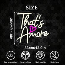 Đèn LED Neon chữ That's Amore hình trái tim, đèn trang trí tường tiệc cưới, biển hiệu phát sáng tạo không khí đám cưới dùng nguồn USB - Kiểu 1 - Xem 2