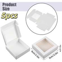 5 Sets With Shredded Raffia Filler, White 24*16*7.5cm Airplane Gift Boxes, Multipurpose Packaging For Pastries, Birthday, Party, Christmas, Bridesmaid, Back-To-School, Valentine's Day - Multiple Styles - View 12