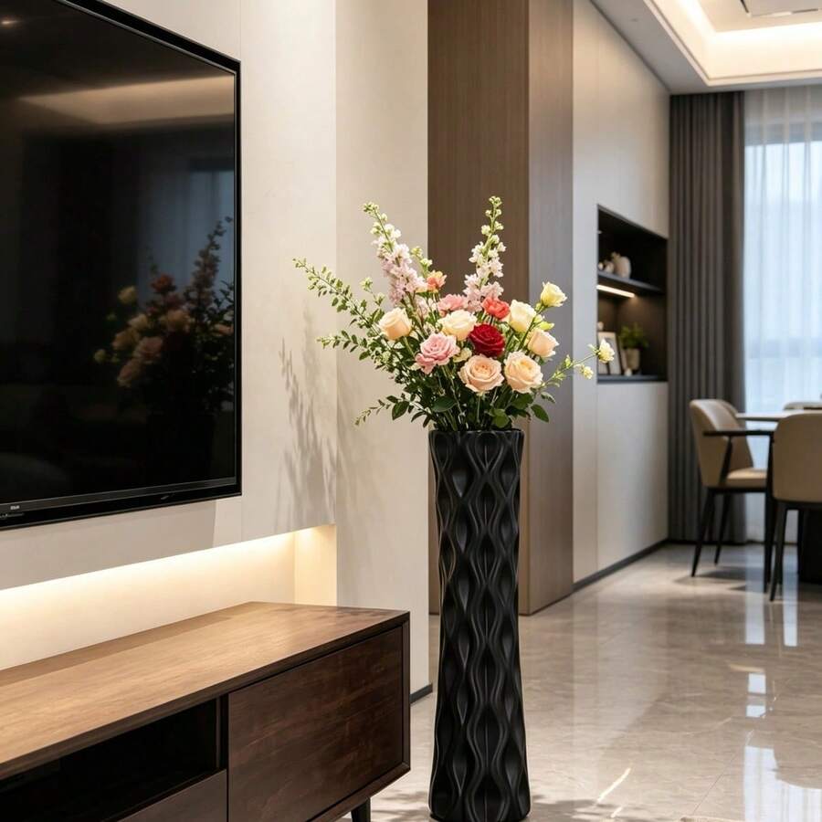 Plastic Vase, Bohemian Style Vase, Suitable For Dried Flower Bouquets And Reed Grass Centerpieces - Ideal For Autumn Weddings, Parties And Restaurant Decor (Fashion) - A - View 1