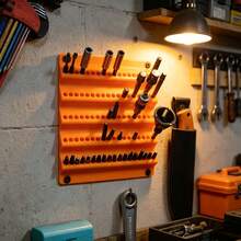 1PC Wall-Mounted Bit Storage Rack, 3D Printed Hex Bit Holder, Suitable For 6.3mm Bits, Can Hold 100 Bit Slots, Home Garage Screwdriver Tool Organizer Bracket - A - View 2