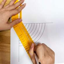 Multifunctional Ruler, Can Replace Straight Ruler, Angle Ruler, Compass For Drawing Arcs, Parallel Lines, Measuring Thickness And Font Size - A - View 2