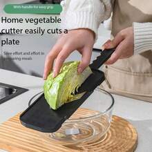 Handheld V-Shaped Mandoline Slicer, Portable Manual Cabbage Shredder And Slicer Tool, Sharp Stainless Steel Blade Vegetable Cutter, Can Process Cabbage, Carrots, Potatoes, Onions And Various Fruits And Vegetables; Ergonomic Non-Slip Handle Design With Hanging Hole For Easy Storage; Quick Vegetable Cutting Kitchen Prep Tool, Can Make Cabbage Shreds, Salads And Stir-Fry Ingredients - Multicolor - View 7