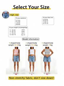 Casual Fashionable Minimalist College/Commute Style Women's Light-Colored Washed Denim Cuffed Shorts, Versatile For Daily Wear Summer - Light Wash - View 7