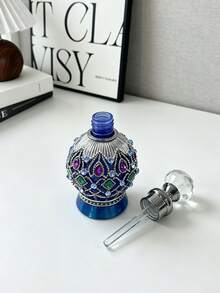 20ml Elegant Vintage-Style Rhinestone Enamel Dropper Bottle, Mini Refillable Container, Portable For Travel Or Holidays, Personal Care, Perfume And Essential Oil Decanter, Ideal Gift For Girls (Empty Bottle Only) - View 3
