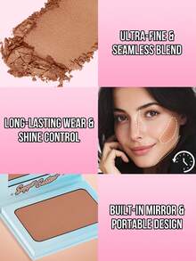 MISSLYN 2pcs HEART ON MY CHEEKS POWDER BLUSH & SUPPER CONTOUR Bronzing & Contouring Powder Set, Silky Blendable Pigment, Natural Warm Glow, Face Palette Cheek/Contour, Daily/Party/Summer, Y2K/Soft Glam/Sun-Kissed, Blush & Bronzer Set,Halloween Makeup - #03+#18 - View 3