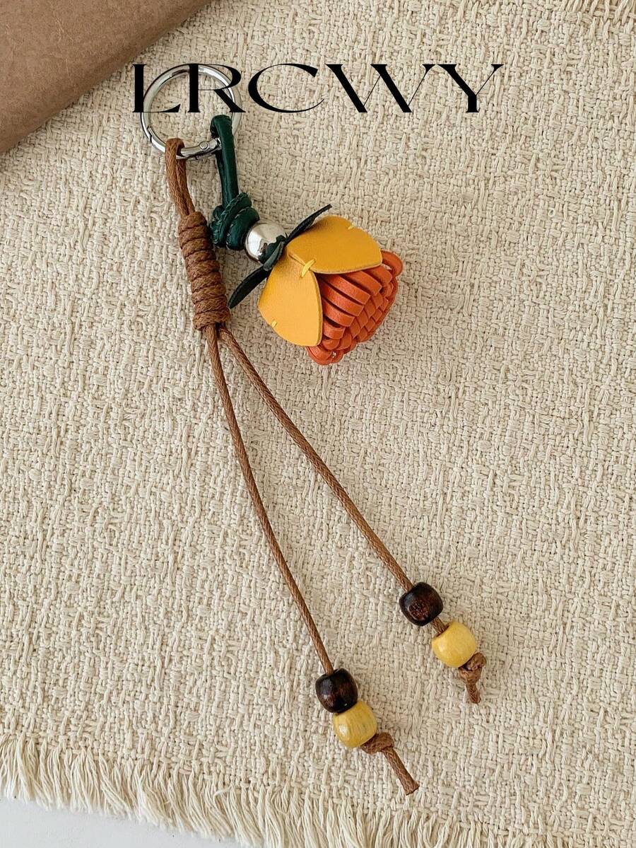 Women's PU Flower Shaped Bag Charm, Fashionable Personalized Cute Elegant Yellow - Mustard Yellow - View 1