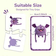 16 Pcs Monster Matching Puzzle For Toddlers, Double-Sided Cute Monster Matching Card Game, Early Educational Learning Toys,Travel Toy, Birthday Gift - Multicolor - View 11