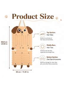 1pc Cat/Dog/Deer/Fox Animal Felt Hair Accessory Storage Bag, Cartoon Fun Hair Clip And Headband Organizer Bag, Home Decor Storage Bag, Suitable For Wardrobe, Bedroom, Vanity And Closet - Multicolor - View 9