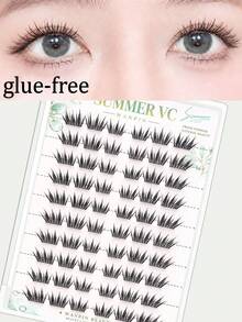 WANPIN Segmented False Eyelashes, Beginner-Friendly, Ready To Use, Reusable, Glue-Free Option Available, Varied Lengths, Natural Hair-Like Texture, Lightweight And Comfortable On Eyes, No Eye Irritation, Suitable For Daily Commute, Parties And Weddings - C - View 22