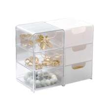 Transparent Acrylic Drawer Storage Organizer Box, Stackable Clear Plastic Desktop Drawer Box, Modular Compartment Storage Box, Suitable For Cosmetics, Stationery, Jewelry, Small Items, Space-Saving Vanity Bedroom Office Home Storage Organizer Box, Room Decor, Home Decor, Bathroom Decor, Autumn Home Decor, Autumn Decor, Bedroom Storage, Bathroom Accessories - Multicolor - View 9