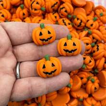 20PCS Mini Micro Halloween Resin Pumpkin Miniature Models, Flat Back Hanging Decor For Miniature Landscapes, Home DIY Craft Decoration Supplies - Multicolor - View 9