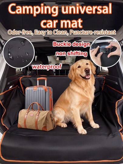 1pc 2 Colors 2 Sizes Optional Pet Car Trunk Mat, Waterproof, Durable Pet Cargo Liner, SUV Trunk Pad, Waterproof Pet Cargo Liner, Dog Seat Cover, Suitable For SUV, Sedan, Truck With Bumper Cover Protection, Non-Slip, Back Seat Cover, Trunk Liner Universal