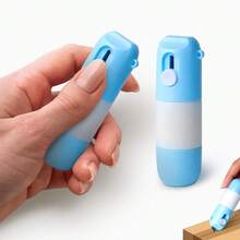 2-In-1 Portable Identity Cover Stamp Correction Tool, Includes Pen And Box Cutter, Pocket Size, Address Blocker, Identity Masking Tool, With Box Cutter, For Covering ID Address, Multi-Functional Reusable Tool, Packaging Labels, Bills, Office And Home Supplies - Multicolor - View 2