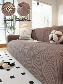 Thickened All-Season Universal Sofa Cover, 1-Piece Elastic Pet-Scratch Resistant Machine Washable Fleece Fabric, Fits Single/Double/3-4 Seater And Corner Sofas, Includes Matching Pillowcase, Classic Bohemian Style - Dark Grey - View 2