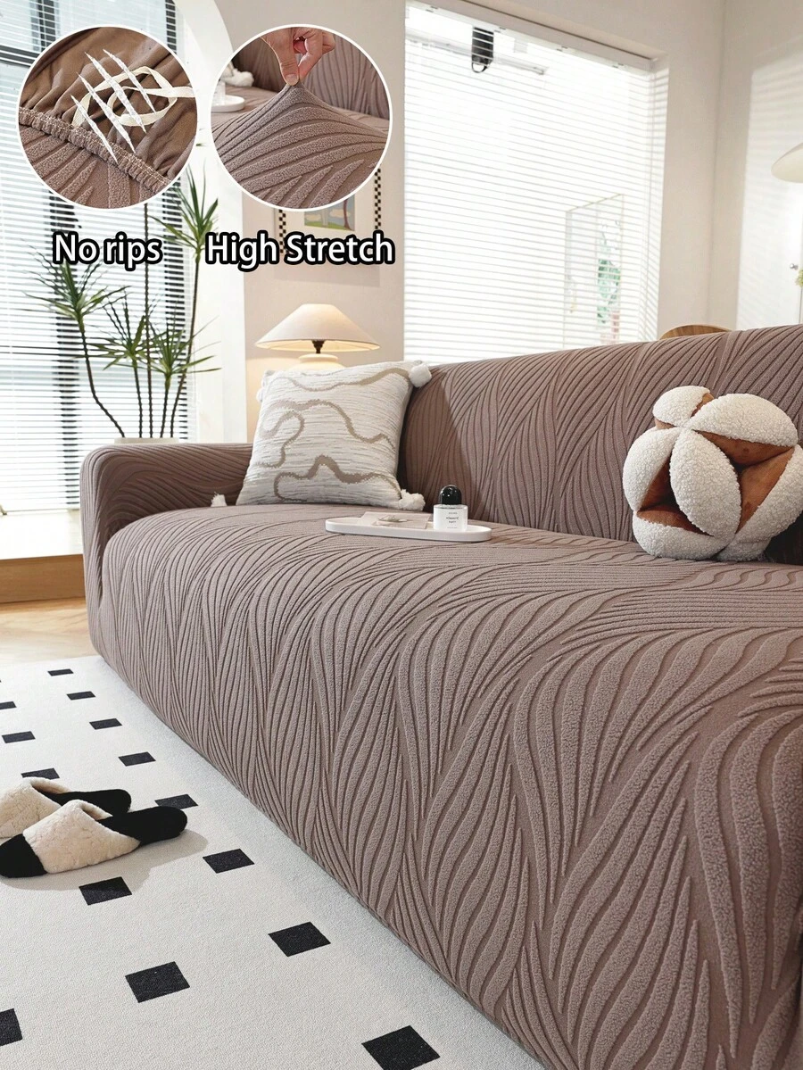 Thickened All-Season Universal Sofa Cover, 1-Piece Elastic Pet-Scratch Resistant Machine Washable Fleece Fabric, Fits Single/Double/3-4 Seater And Corner Sofas, Includes Matching Pillowcase, Classic Bohemian Style