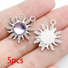 5/20pcs Silvery Plated Purple Rhinestone Charms Dolphin Shell Star Heart Butterfly Owl Pendant For DIY Necklace Earring Jewelry Making Findings - Mauve Purple - View 23