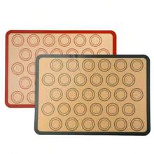 1pc/2pcs/4pcs Macaron Silicone Baking Mat Set, Reusable Non-Stick Baking Mat, Heat-Resistant Silicone Oven Liner, Pastry & Cookie Baking Mat, Perfect For Macarons, Cookies, Pastries, Cakes And Bread, Back To School, Christmas, Thanksgiving - View 2