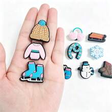 10 Buah Hiasan Sepatu Karet Lembut untuk Lemari Pakaian Musim Dingin, Motif Pakaian Musim Dingin yang Lucu, Dekorasi untuk Sepatu Bakiak, Hadiah Kecil yang Menyenangkan - MultiWarna - View 5