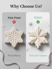 2pcs Snowflake Shaped Silicone Molds, Home Baking Cake Molds, Handmade Chocolate Pudding Jelly Dessert Making Molds - Multicolor - View 4