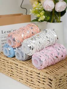 50g Shiny Sequin Yarn, DIY Knitting Yarn, Multi-Color Crochet Yarn, Suitable For Tote Bags, Sweaters, Hats, Wall Hangings And Knitted Dolls - 50g Per Roll - View 2