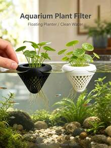 Aquarium Floating Plant Basket,Hanging Pot For Fish Tank Plant,Fish Tank Water Plant Cultivation Holder For Aquatic Growing, Betta Hydroponic Tool - Multicolor - View 1