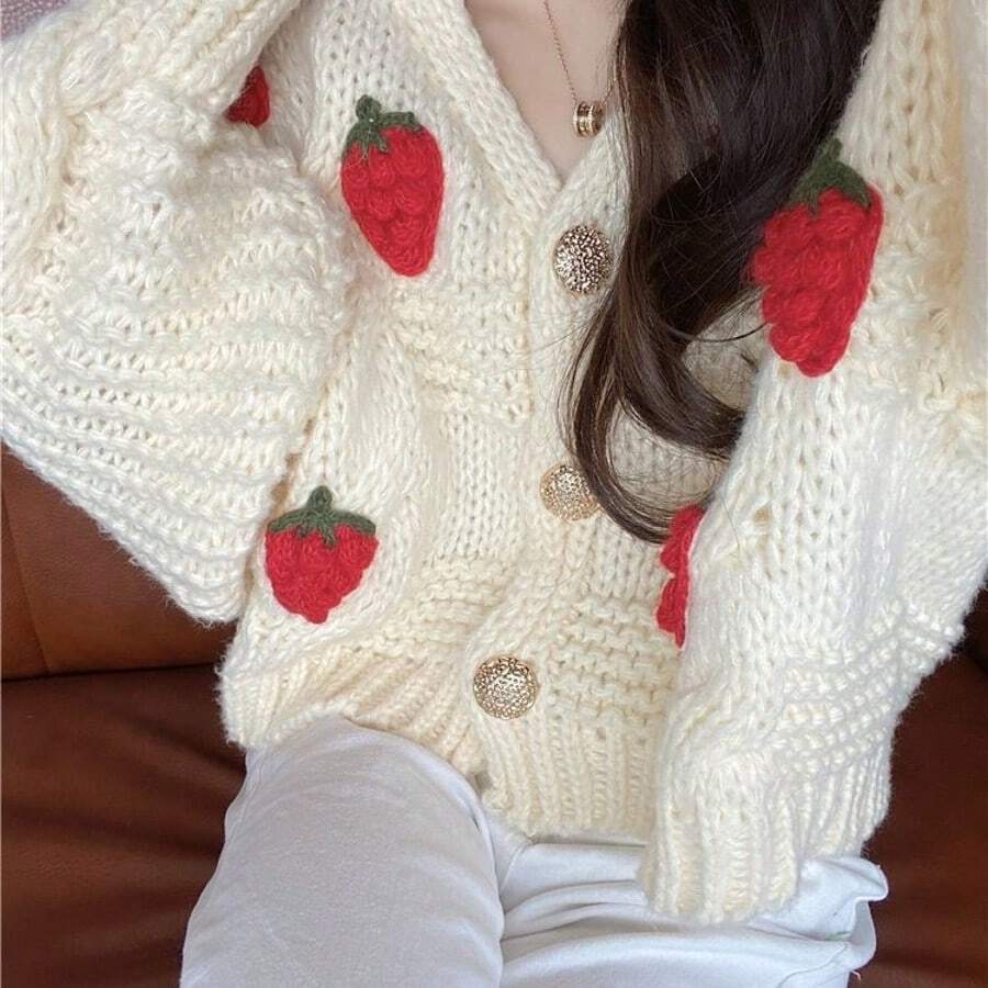 Women Knit Tops - Off-white - View 1