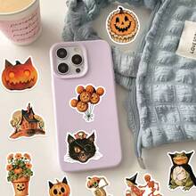 50Pcs Retro Halloween Stickers, School Supplies Back To School, Decor Notebook Water Bottle Luggage, Student DIY, Birthday & Back To School - Multicolor - View 9