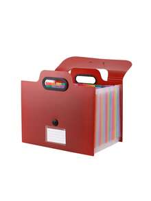 A4 Portable 3-Side Sealed Accordion File Folder, Standing 25-Pocket Storage Organizer, Student 13-Pocket Colorful Exam Paper Holder - Multicolor - View 9