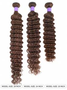 Deep Wave Bundles Human Hair 32 Inch Hair Extensions #4 Chocolate Brown Brazilian Virgin Human Hair Bundles For Women Wet And Wavy Quick Weave Hair Extensions Double Weft - S4 - View 5