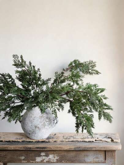 1 pieza Rama de cedro artificial de 31.49" (Pino Norfolk falso) – Adecuada para invierno/Navidad, jarrón DIY, árbol de Navidad, decoración de boda de sobremesa y decoración del hogar