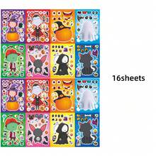8/16/24 Halloween DIY Sticker Set - Classic Bat, Ghost, Pumpkin And Vampire Character Designs, Interactive Puzzle Toy To Promote Brain Development, Children's Party Gift, Gift Packaging, Classroom Activity, Halloween And Christmas Gift - Mixed Color - View 8