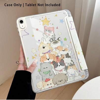 Cute Dogs, Stars And Other Pattern Painted Effect Tablet Protective Case With Stand, Suitable For Honor 8/9/10/X8/X8A/X9/X8Pro/X9Pro, MatePad Se 11 Inch/MatePad 11 Inch/11.5 Inch, MatePad Pro, Apple 10th/11th Gen 2025 (A16), Galaxy Tab A7/A9 And Other Popular Models