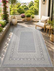 Chilai Home Minimalist Geometric Print Area Rug, Modern Black And White Floor Mat For Living Room, Bedroom & Home Decor, Made In Turkey - Grey - View 3