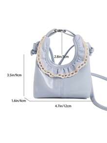 Korean Style Niche Design Dumpling Bag, New Fashion Chain Strap Ditsy Floral Commuter Daily Chic Shoulder Crossbody Bag - Blue - View 5