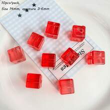 14mm Transparent Color Square Square Square Straight Hole Bead DIY Bead Pen, Phone Rope, Phone Chain, Keychain And Other Accessories - Multicolor - View 20
