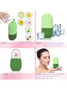 1pc Silicone Ice Face Roller Massager, Beauty Facial Massage Roller For Eyes, Neck And Face, Skincare Tool - Multicolor - View 10
